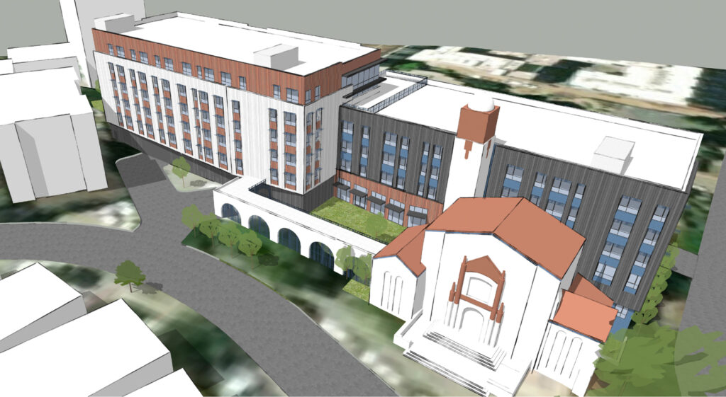 111 Fairmount Avenue aerial view, rendering by SmithGroup