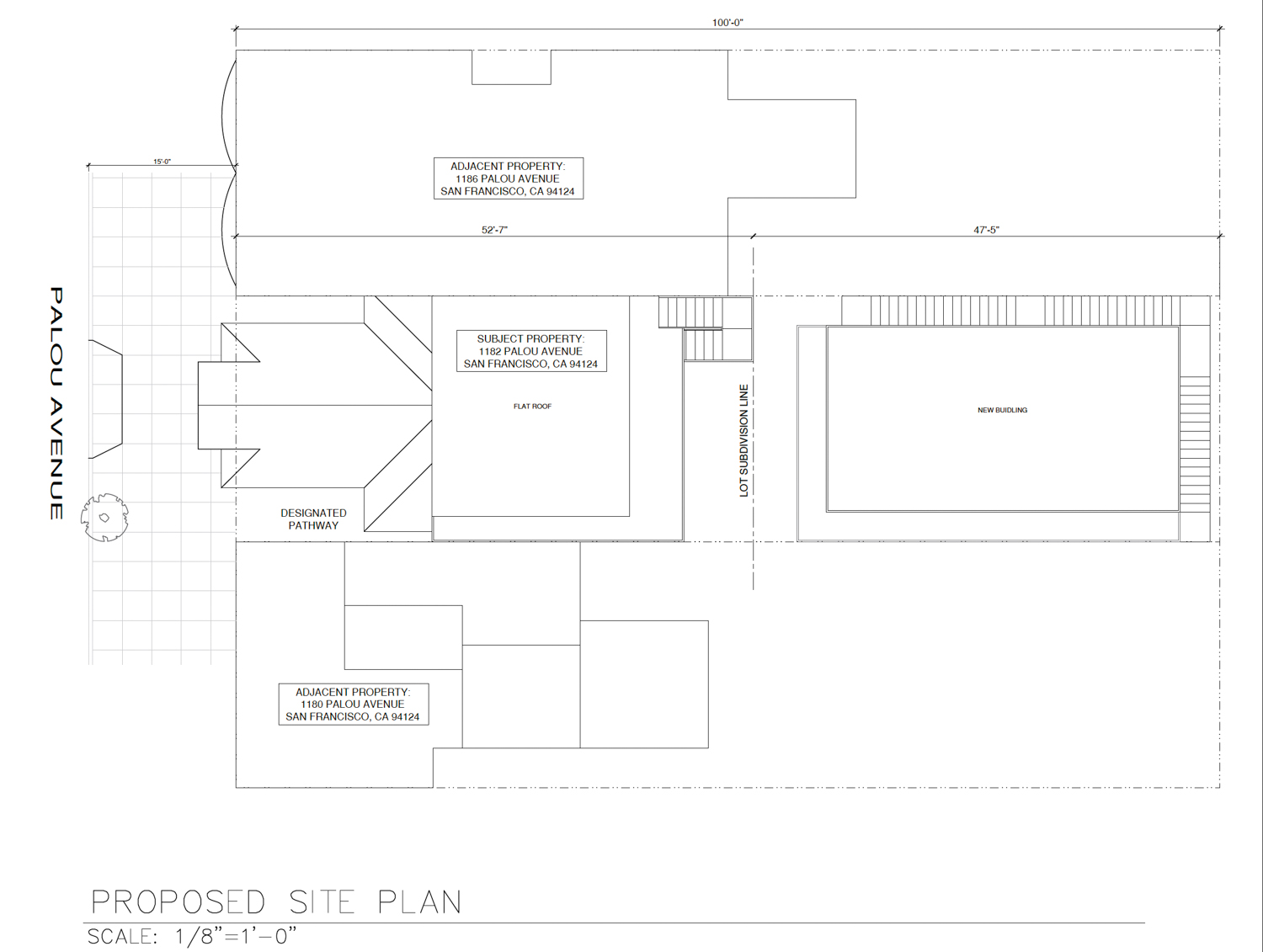 1182 Palou Avenue site map, illustration via SF Planning