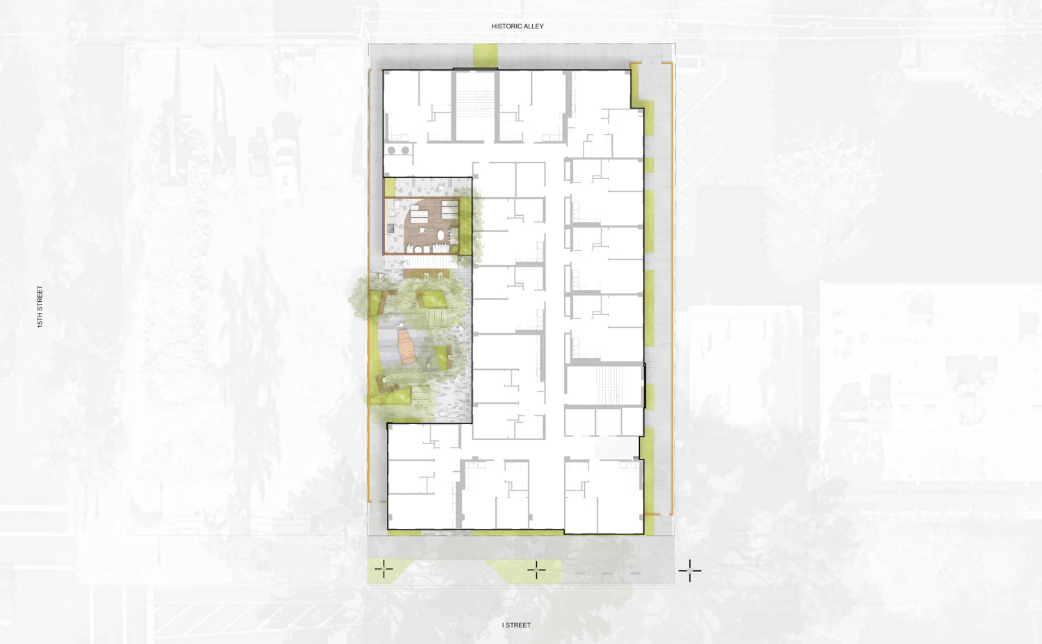 1515 I Street site map, illustration by Mogavero Architects