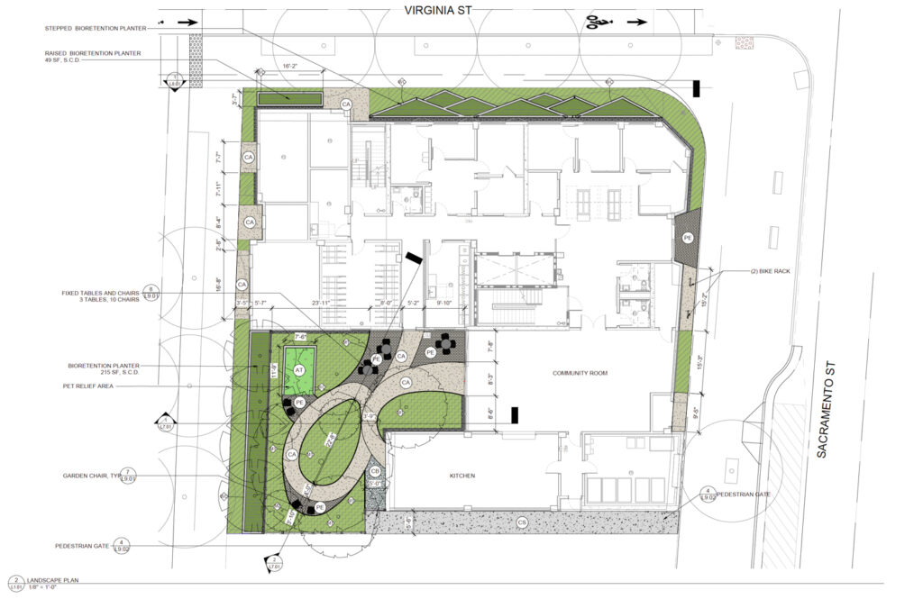 1700 Sacramento Street floor plan, illustration by Pyatok