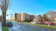 1700 Sacramento Street pedestrian view, rendering by Pyatok