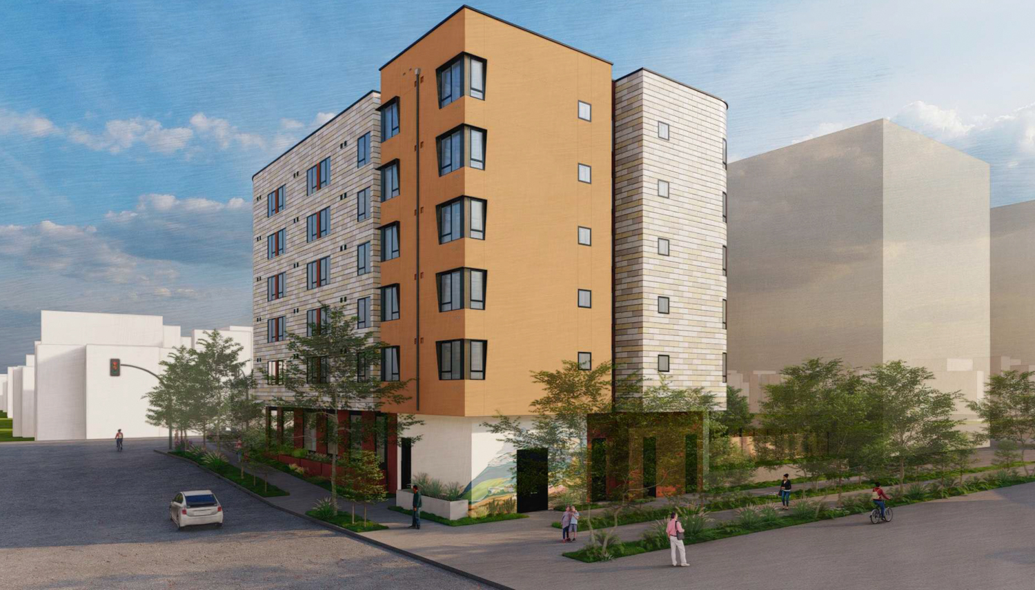 1700 Sacramento Street seen from Virginia Street, rendering by Pyatok