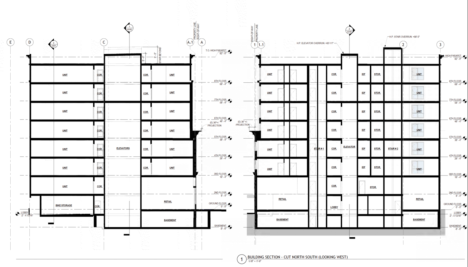 2449 Dwight Way vertical cross-section, illustration by Studio KDA