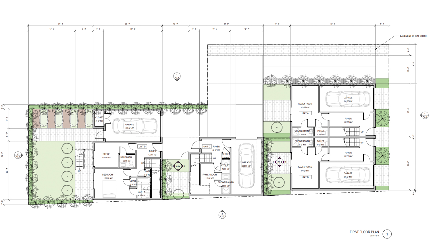 2812 8th Street floor plan, illustration by Kava Massih Architects
