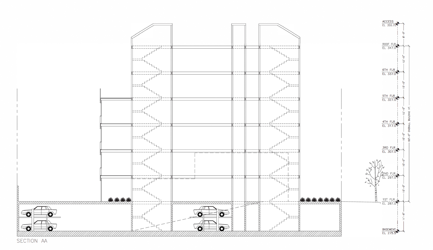 2834 San Jose Avenue vertical cross-section, illustration by Zone Design Development