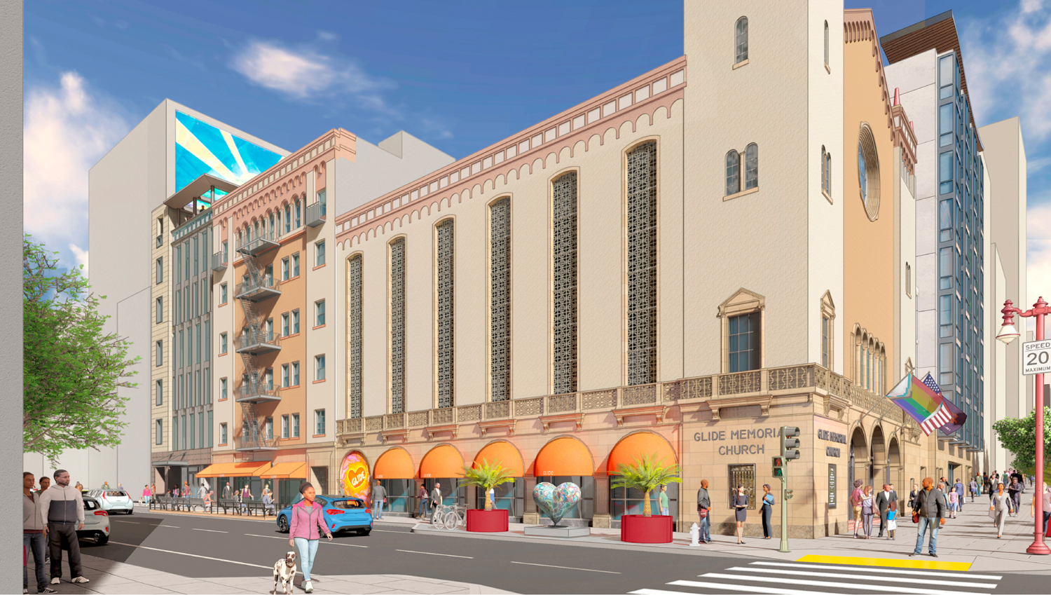 330 Ellis Street and 334 Ellis Street, rendering by Heller Manus Architects