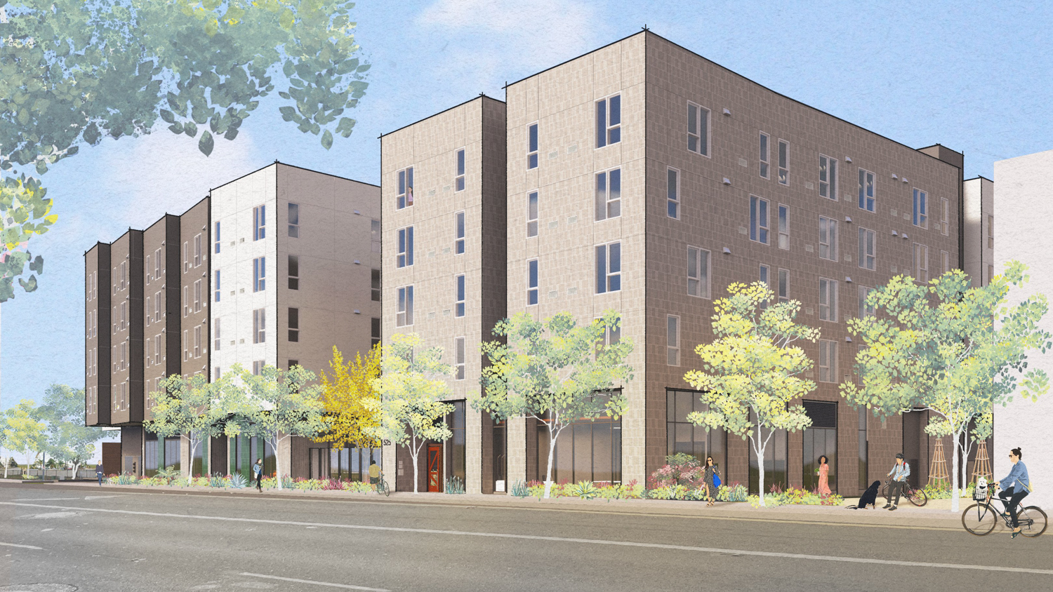 525 North Capitol Avenue street view, rendering by David Baker Architects