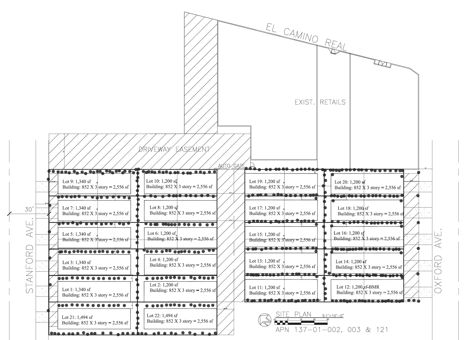 531 Stanford Avenue site map, illustration by HMC Associates