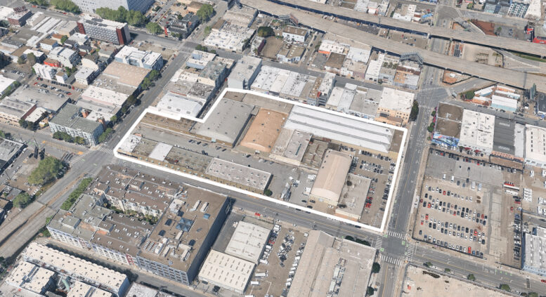 610 Brannan Street approximately outlined by YIMBY, image via Google Street View
