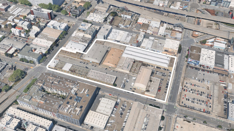 610 Brannan Street approximately outlined by YIMBY, image via Google Street View