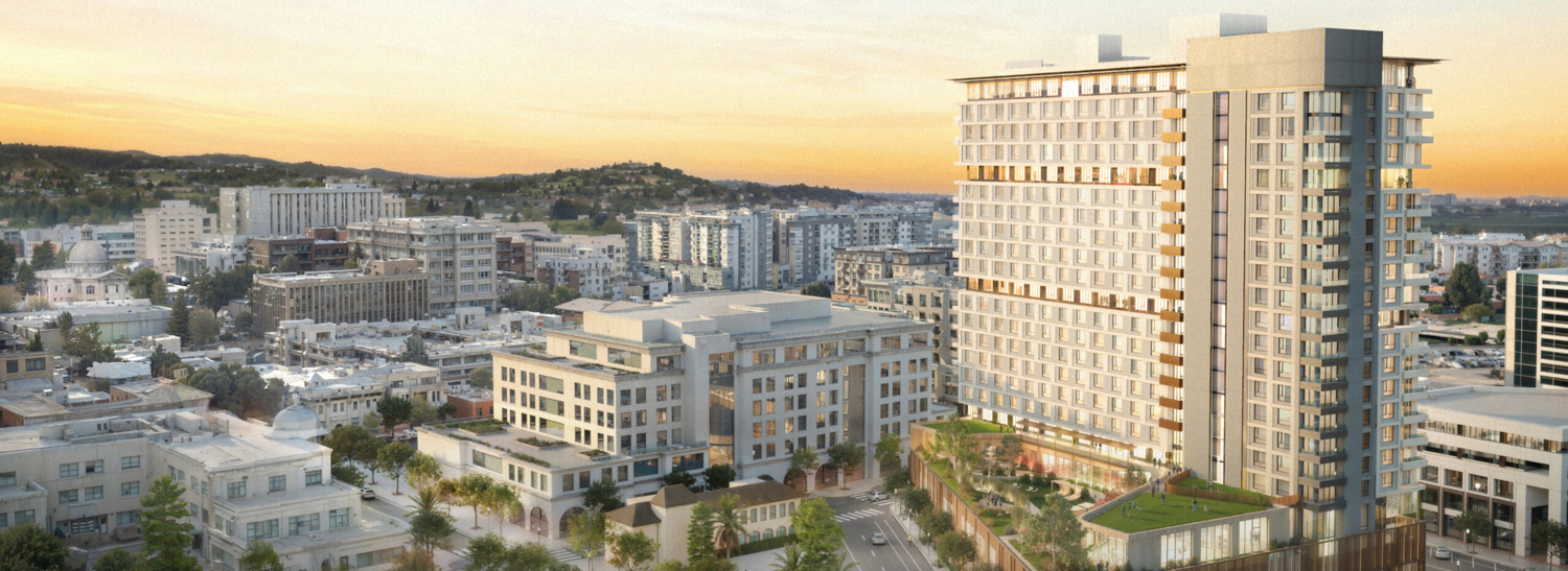 910 Marshall Street aerial view, rendering by HGA