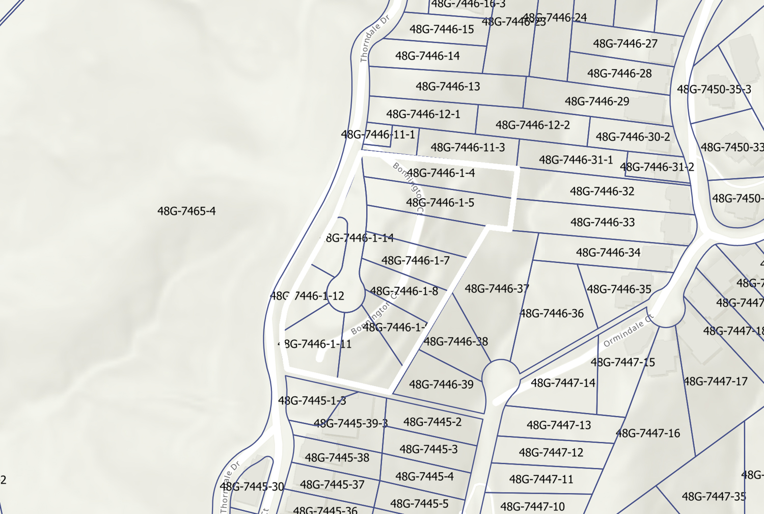 Bonnington Court site outlined approximately by YIMBY, image via Alameda County Assessor's Office