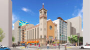 Glide Memorial Church with 334 Ellis Street visible to the left, rendering by Heller Manus Architects