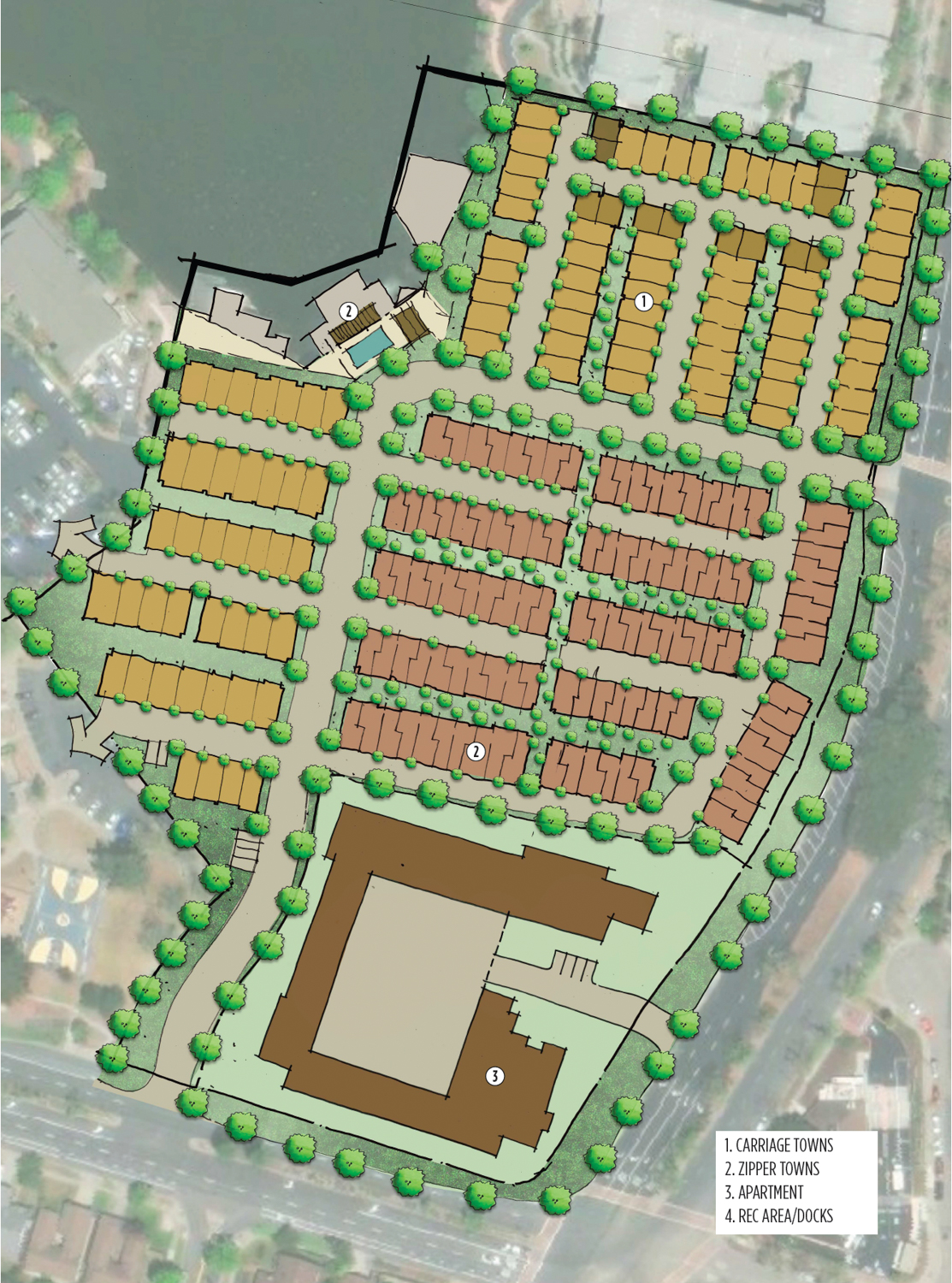 Harbor Bay Landing site map, illustration by Woodley Architectural Group Inc
