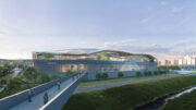 NVIDIA Starbase view from the pedestrian bridge, rendering by Gensler