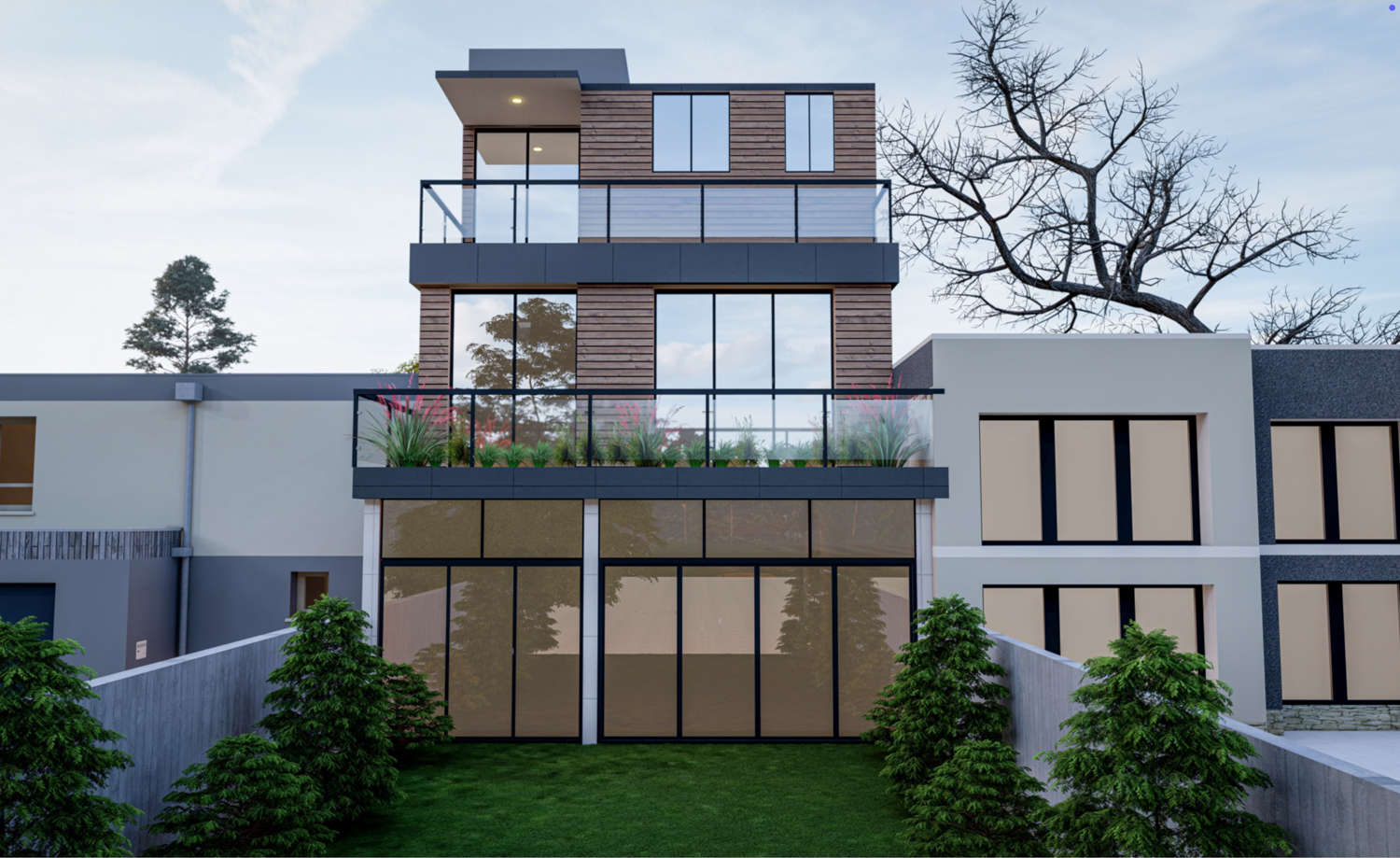 1173 Hollister Avenue rear view, illustration by Atelier Design