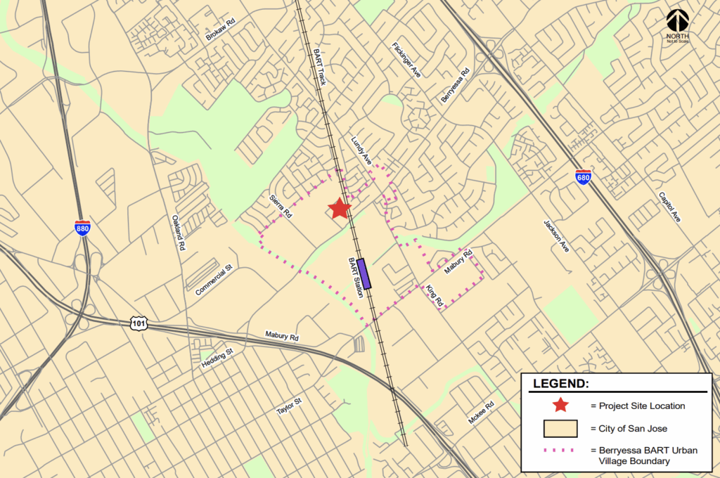 1655 Berryessa Road Site Location, image via San Jose Planning