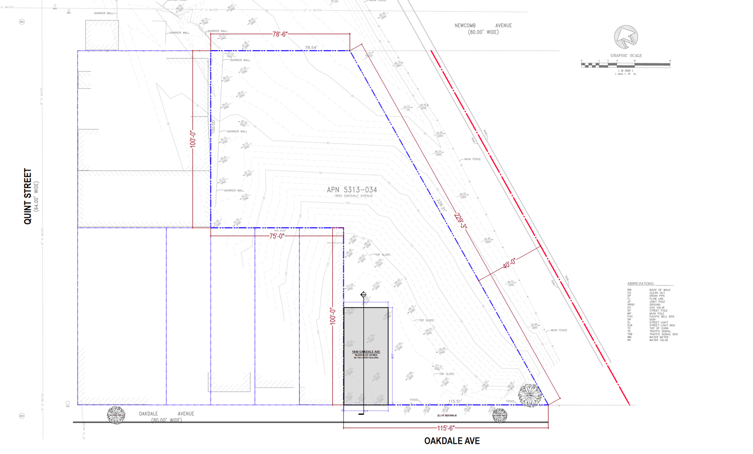 1840 Oakdale Avenue site plan, illustration by RKD Consulting