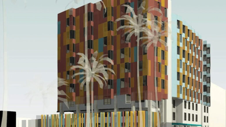 1979 Mission Street pedestrian view, illustration by Herman Coliver Locus Architecture