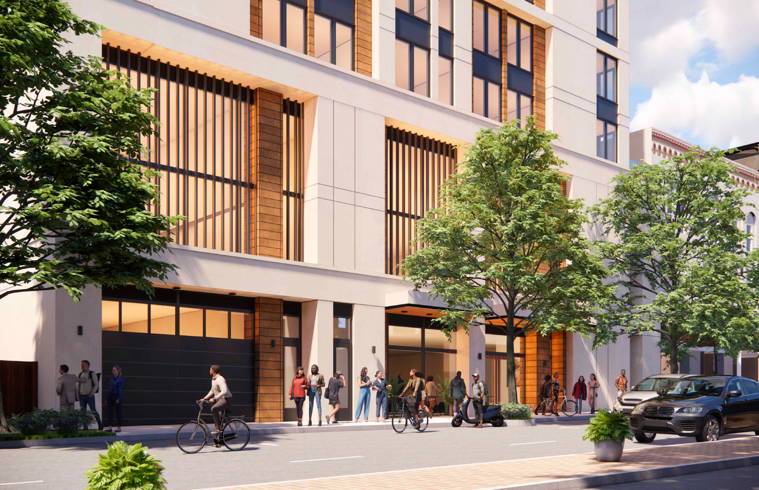 2029 University Avenue multi-family iteration lobby, illustration by SDT Architects