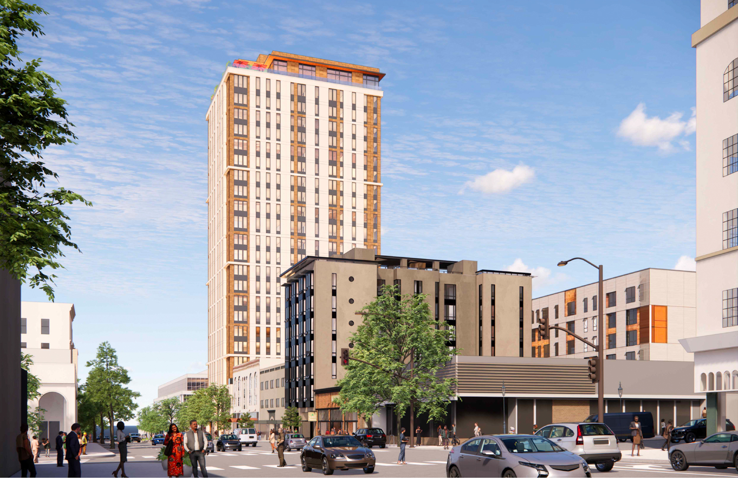 2029 University Avenue student housing iteration, illustration by SDT Architects