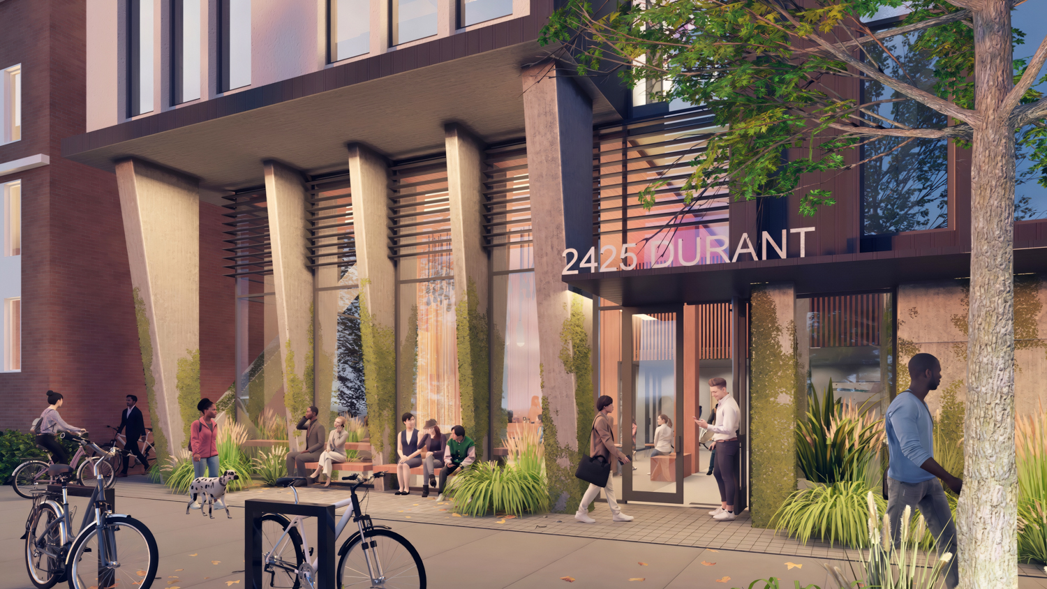 2425 Durant Avenue sidewalk view, rendering by Yes Community Architects