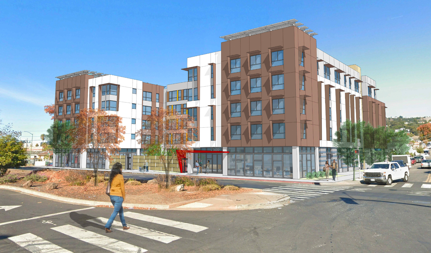 2500 76th Avenue establishing view, rendering by BAR Architects & Interiors