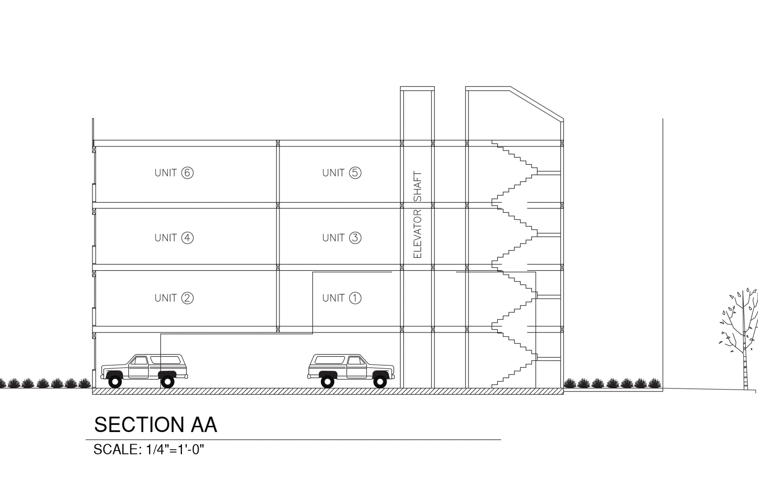 2834 San Jose Avenue vertical cross-section, illustration via Thomas Podesta