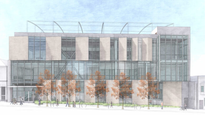 2835 Geary Boulevard facade view, illustration by TEF