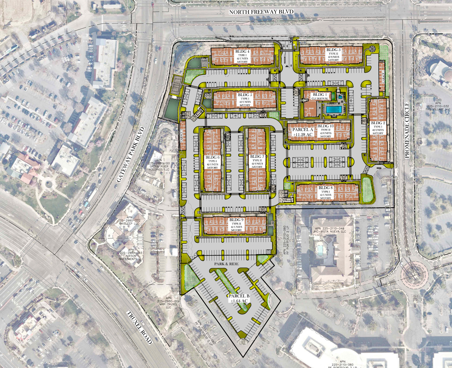 3550 North Freeway Boulevard site map, illustration by Meeks Partners