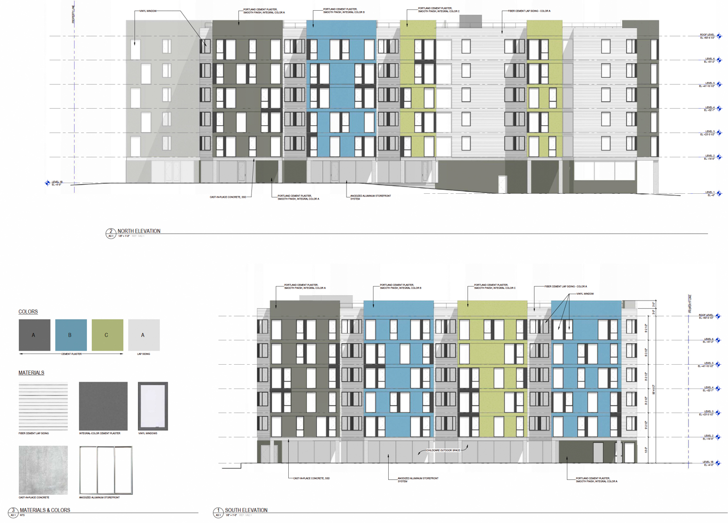 375 Laguna Honda Boulevard facade elevation, illustration by Herman Coliver Locus Architecture