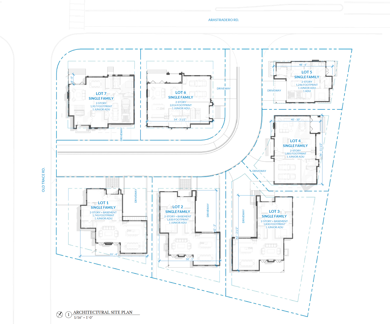 4103 Old Trace Road site map, illustration by Ponderosa Architecture