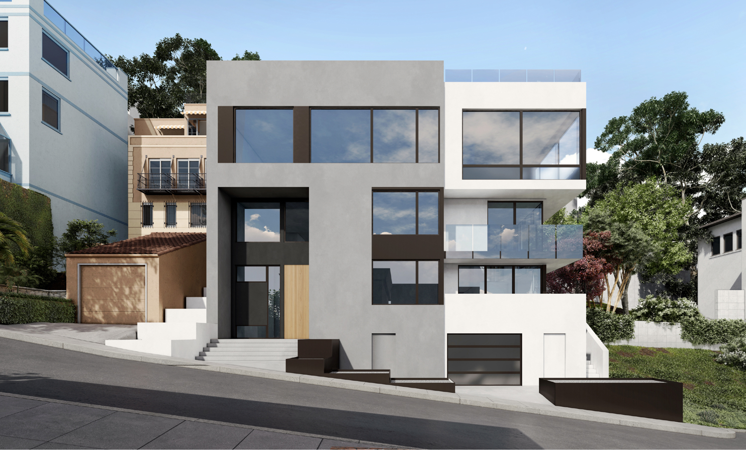 45 Montclair Terrace facade, rendering by YA Studio