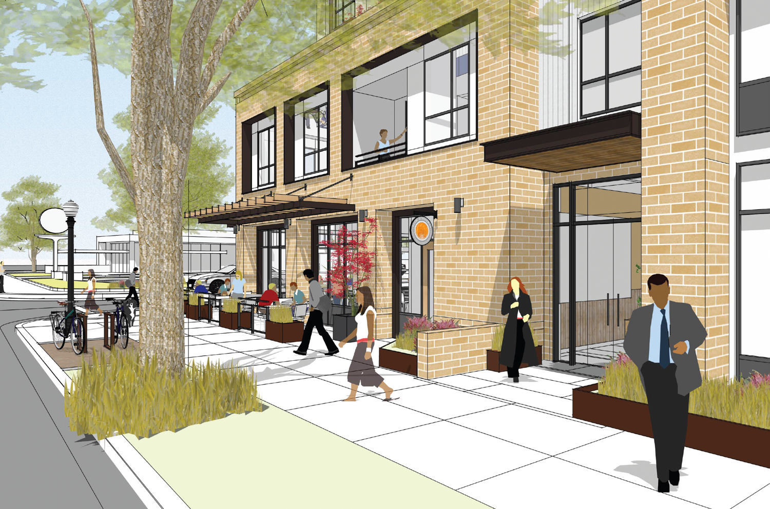 5230 Folsom Boulevard pedestrian view, rendering by Vrilakas Groen Architects