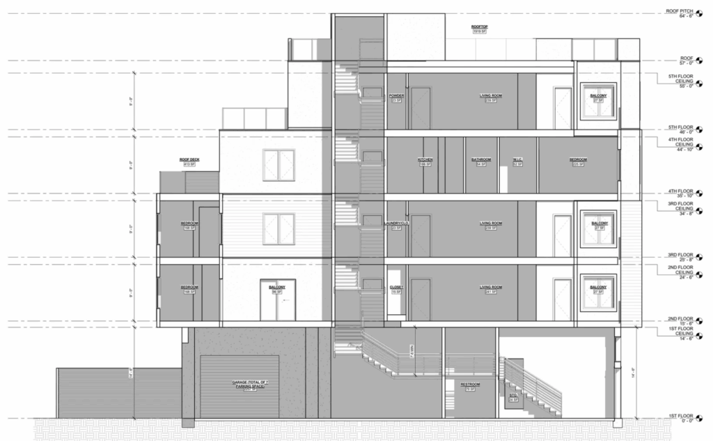 6500 San Pablo Avenue Building Section, image by ICE Design