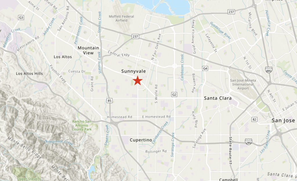 777 Sunnyvale Saratoga Road Site Location, image via ArcGIS Online