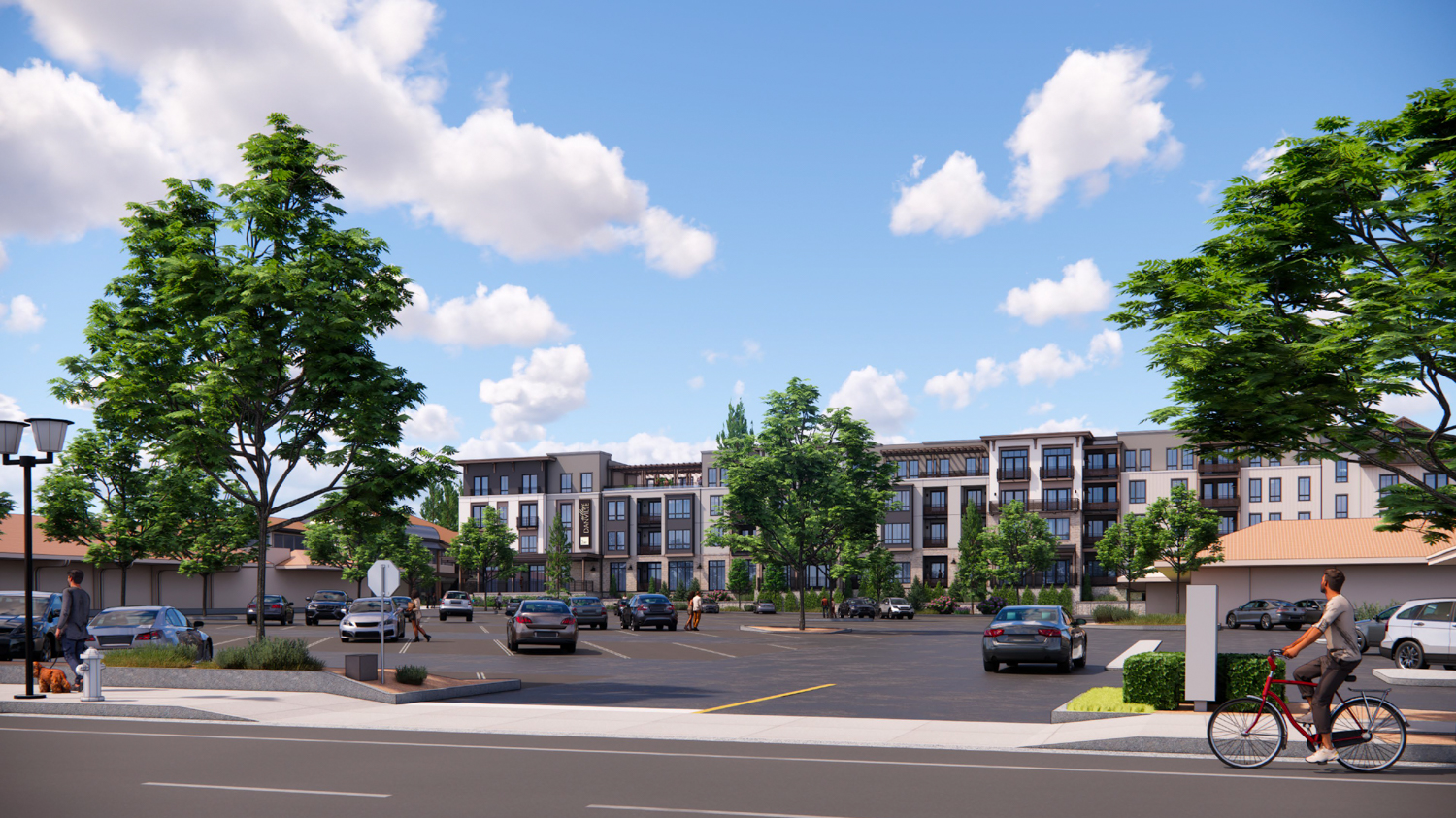 107 Town and Country Drive as seen from San Ramon Valley Boulevard, rendering by LPAS Architecture & Design