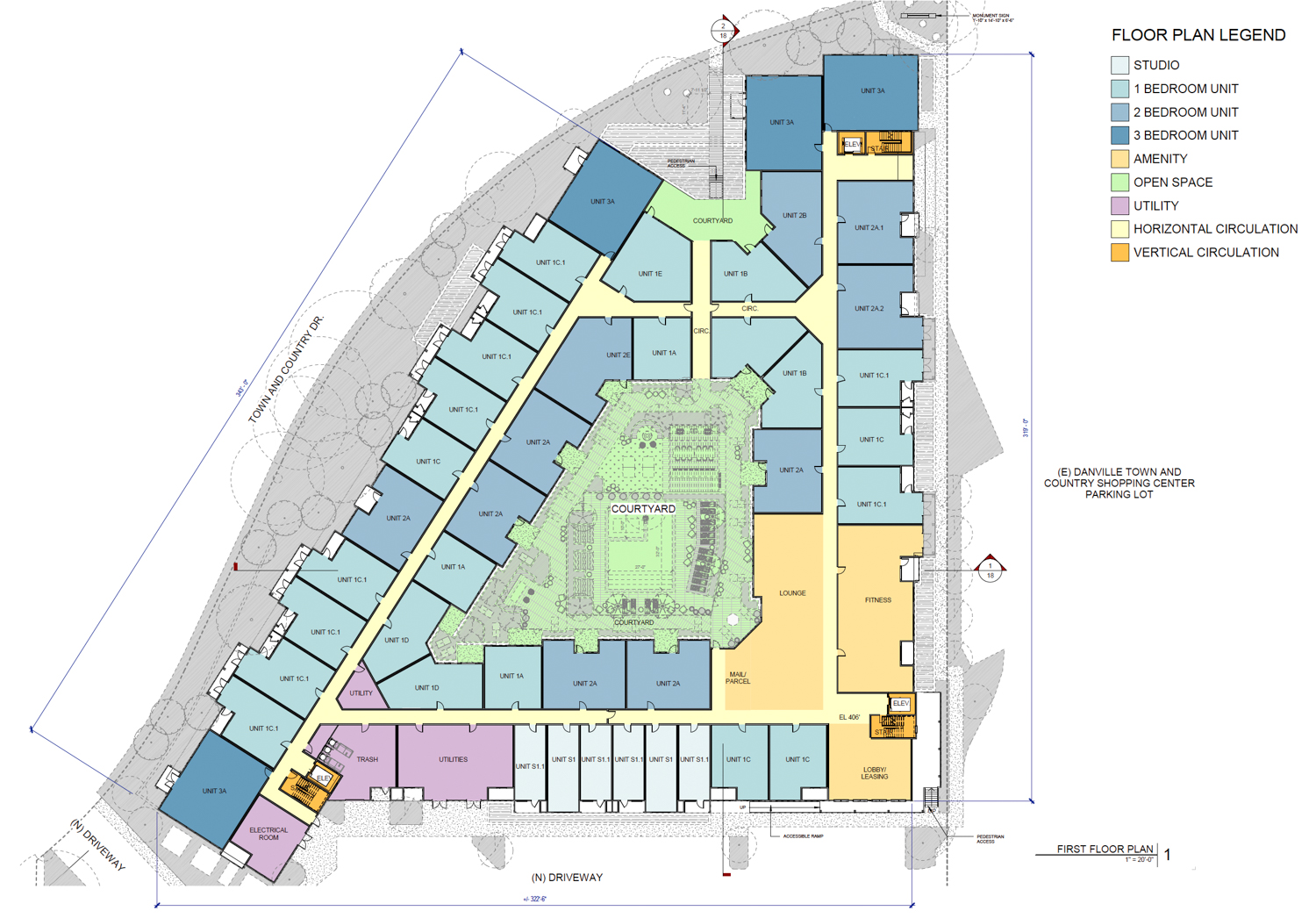 107 Town and Country Drive site plan, illustration by LPAS Architecture & Design