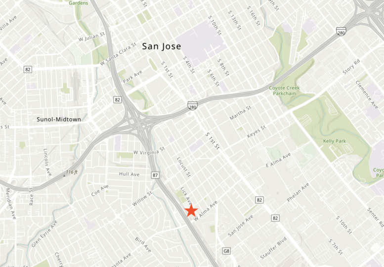 1325 Lick Avenue Site Location, image via ArcGIS Online