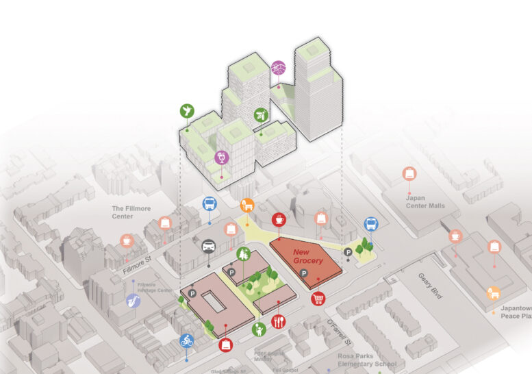 1335 Webster Street master plan, illustration by Multistudio