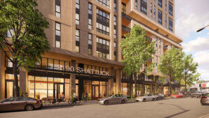 2190 Shattuck Avenue lobby entrance, rendering by SDT Architects