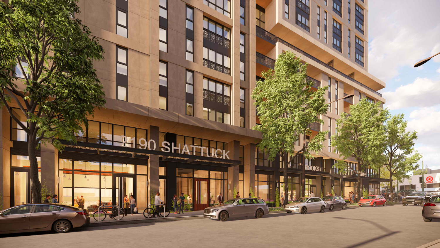 2190 Shattuck Avenue lobby entrance, rendering by SDT Architects