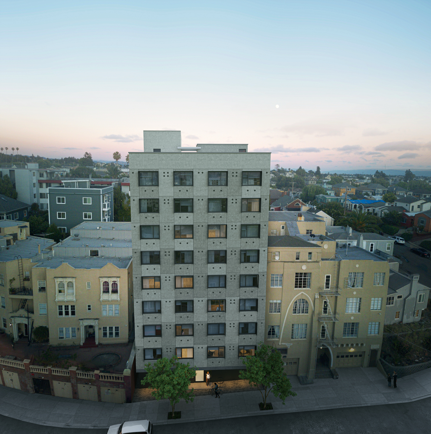 2222 Carroll Street aerial view, rendering courtesy Team Projects