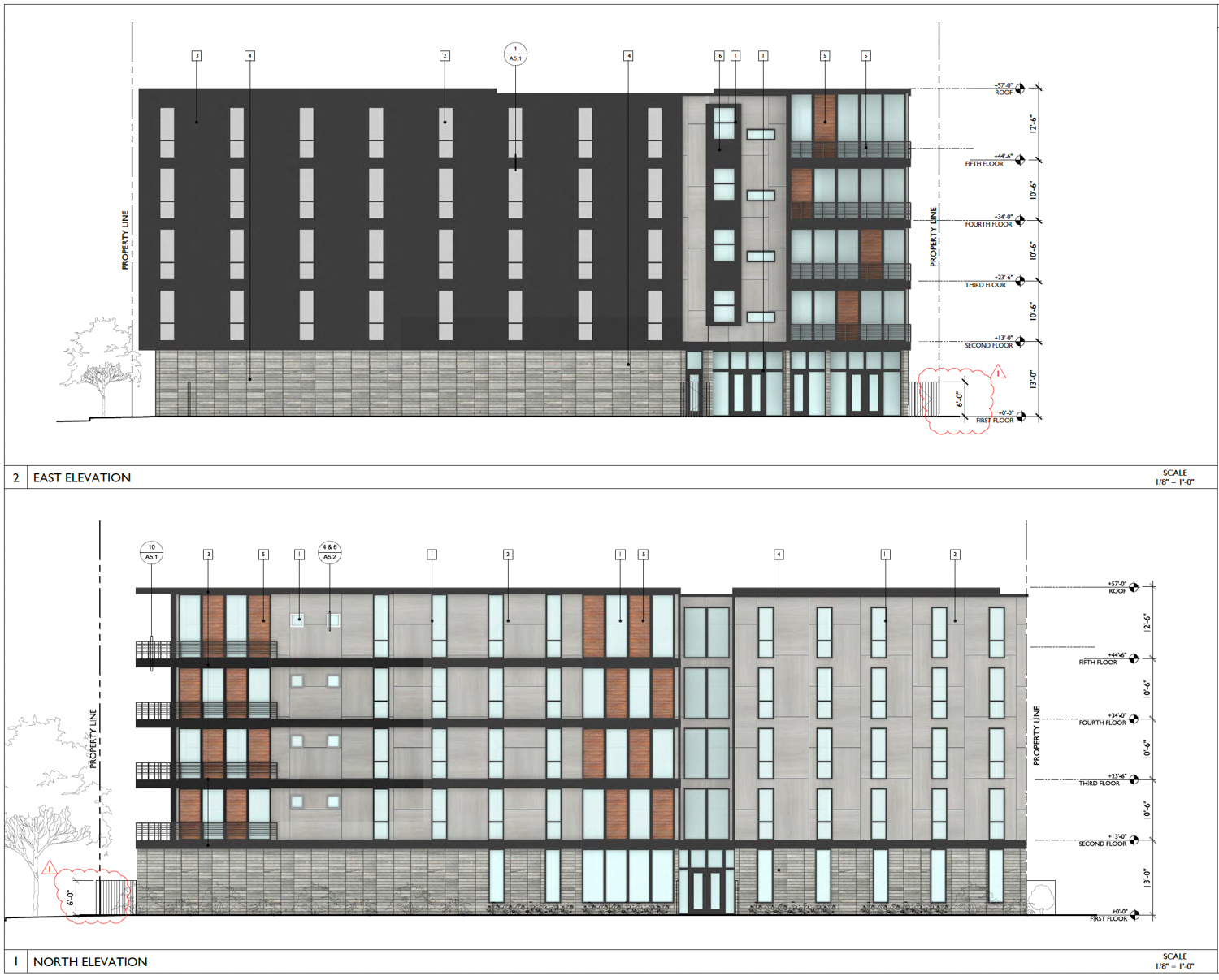2614 Telegraph Avenue facade elevation, illustration by Gunkel Architecture