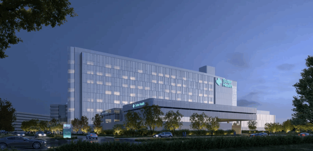 2831 Mission College Boulevard Hospital Front Rendering, image via Sutter Health