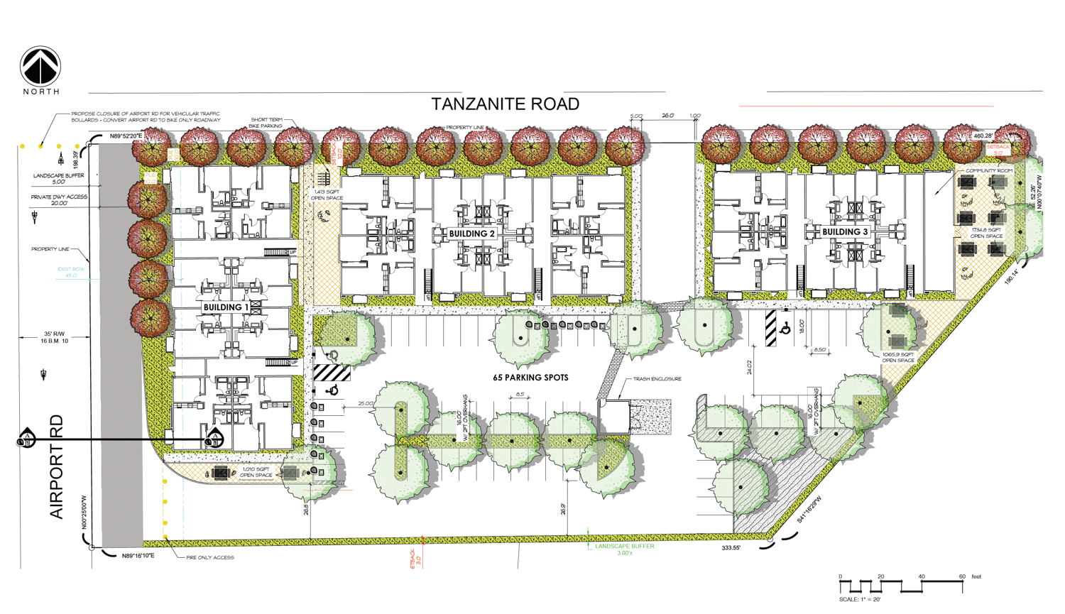 3590 Airport Road site plan, illustration by Tahoe Design & Engineering
