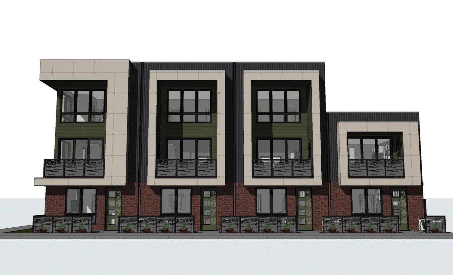 3654 1st Avenue facade elevation, rendering by Studio 81