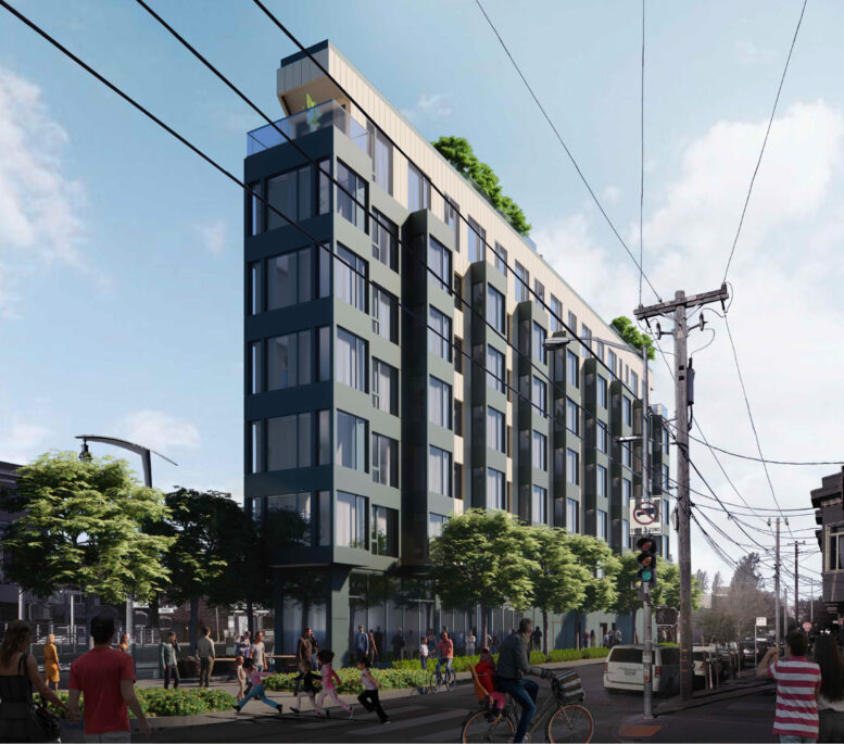 4101 3rd Street pedestrian view, rendering by Steinberg Hart