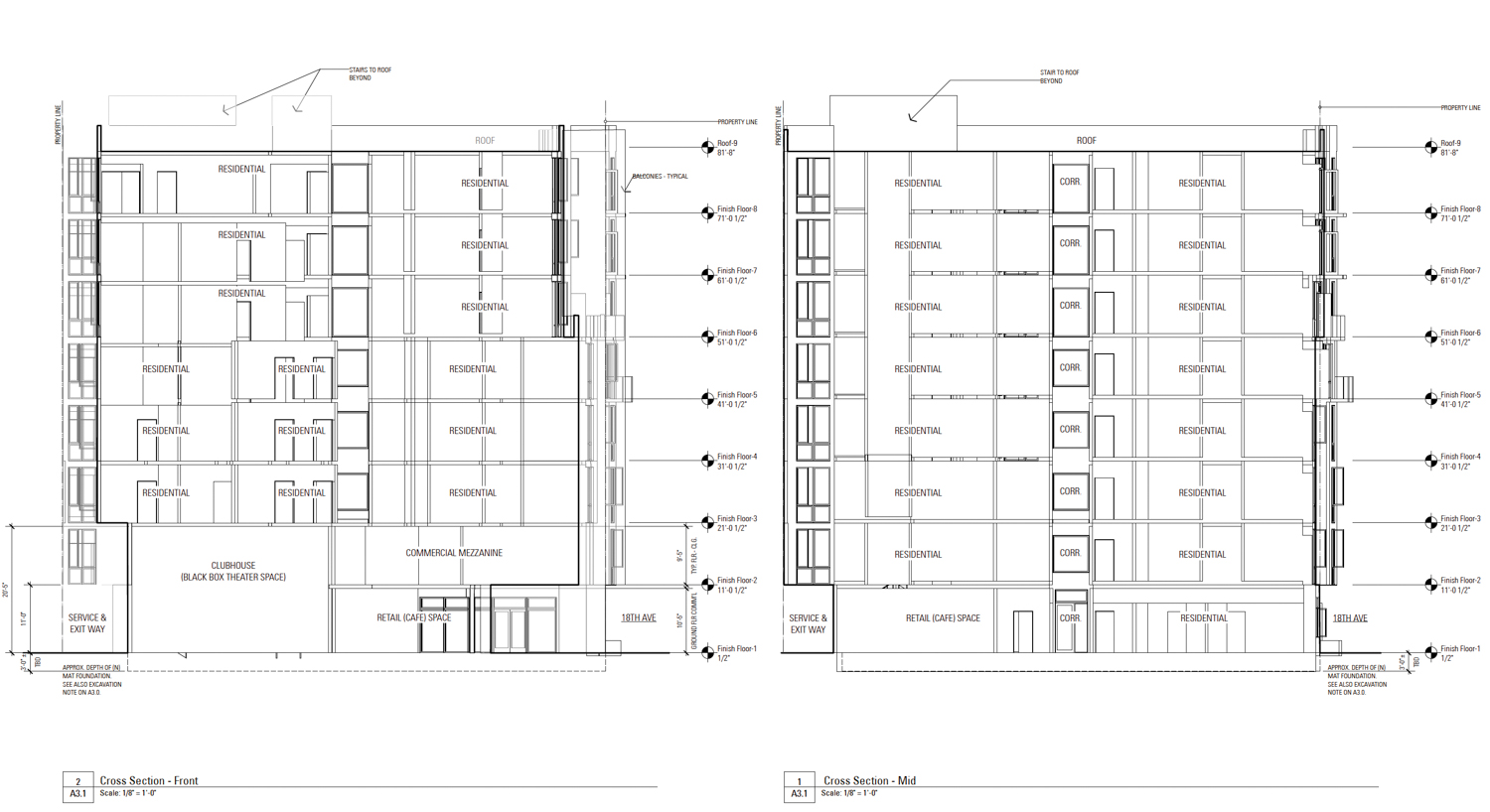 5400 Geary Boulevard vertical cross-section, illustration by G7A