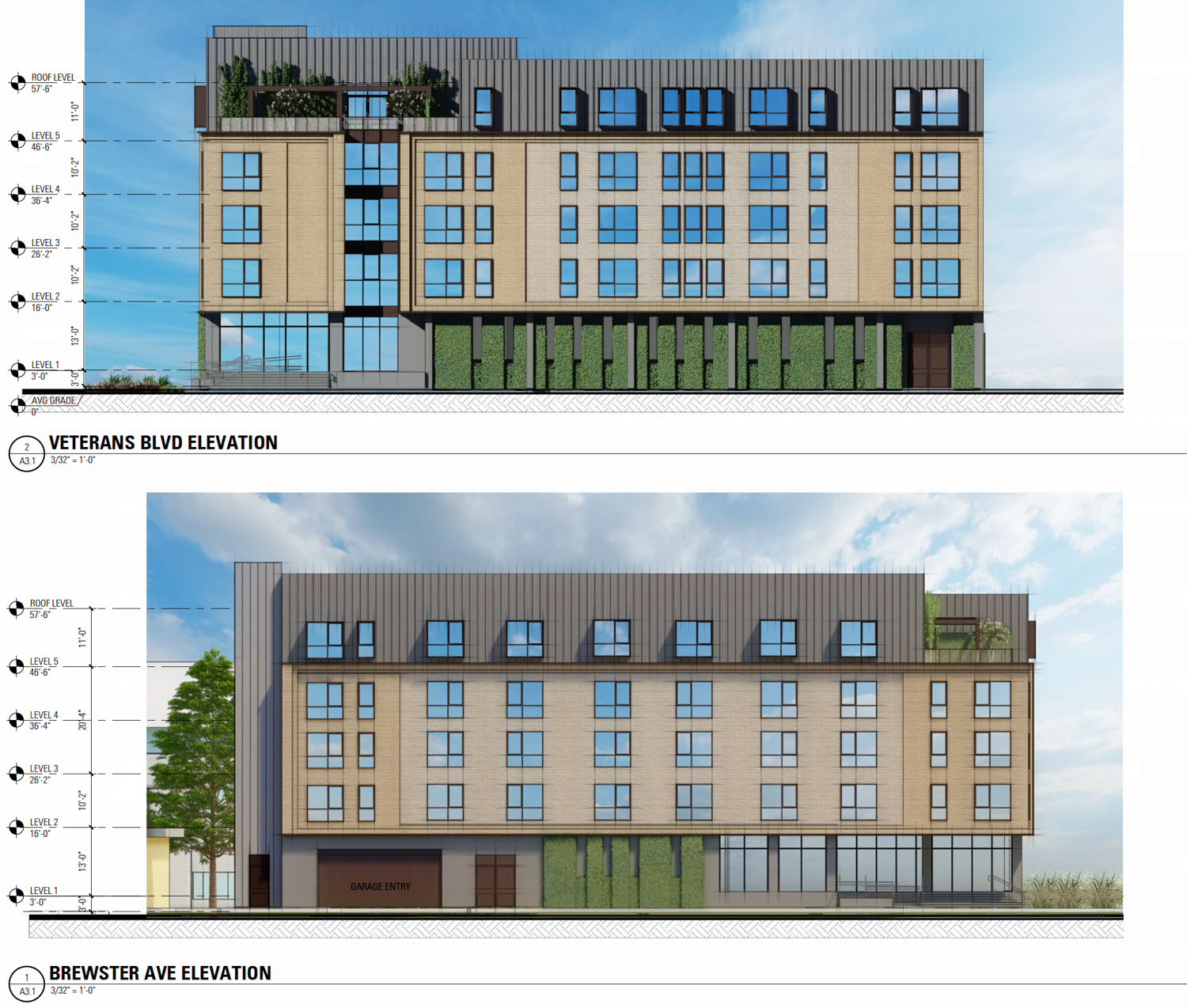 705 Veterans Boulevard elevations, illustration by BAR Architects & Interiors
